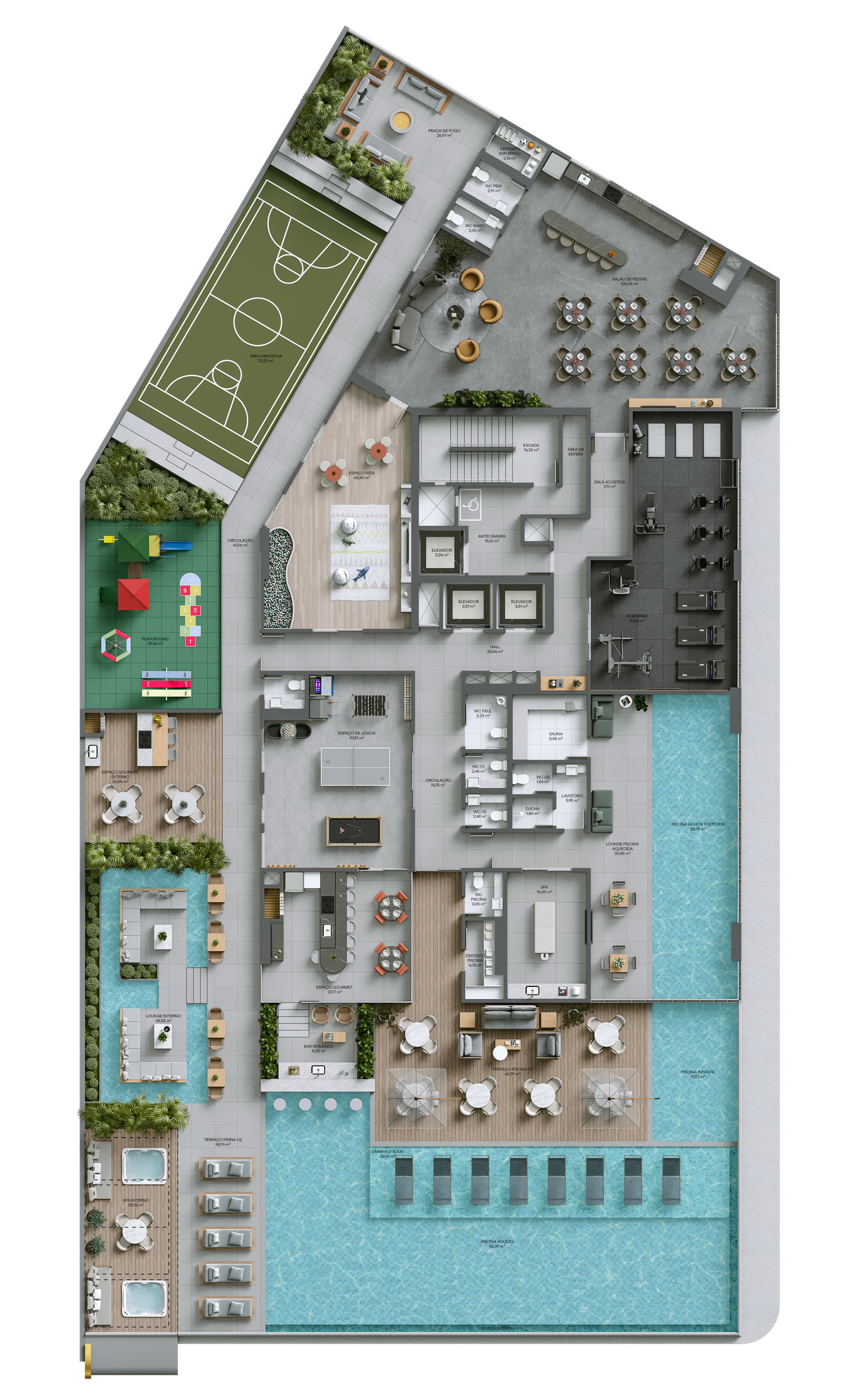 Planta Lazer · Rooftop do Burj Exclusive Residence