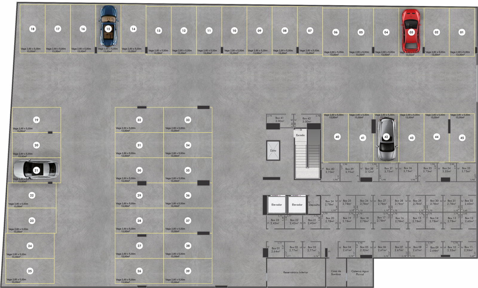 Planta Garagem (2 de 3) do Gran Palazzo Residence