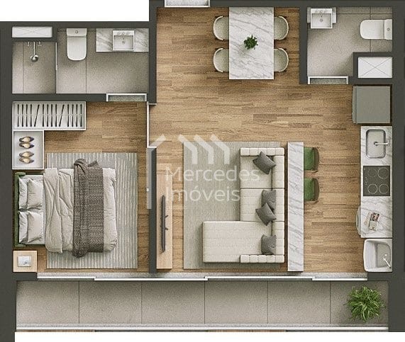 Foto 2 de Studio 1 dorm à venda · Viva Park, Porto Belo · VOZ · 47 m²