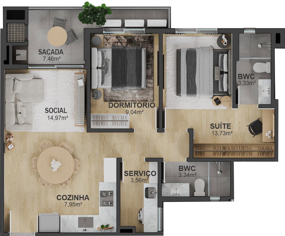 Planta 7 de Oásis 2852