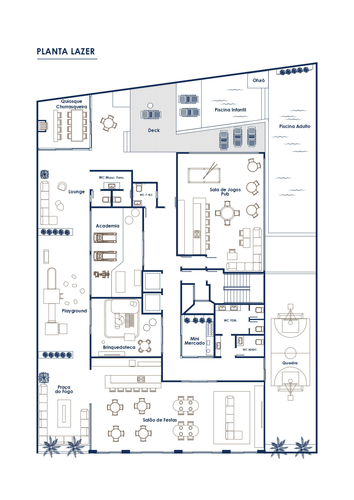Planta Planta Lazer do Amalfi Residence