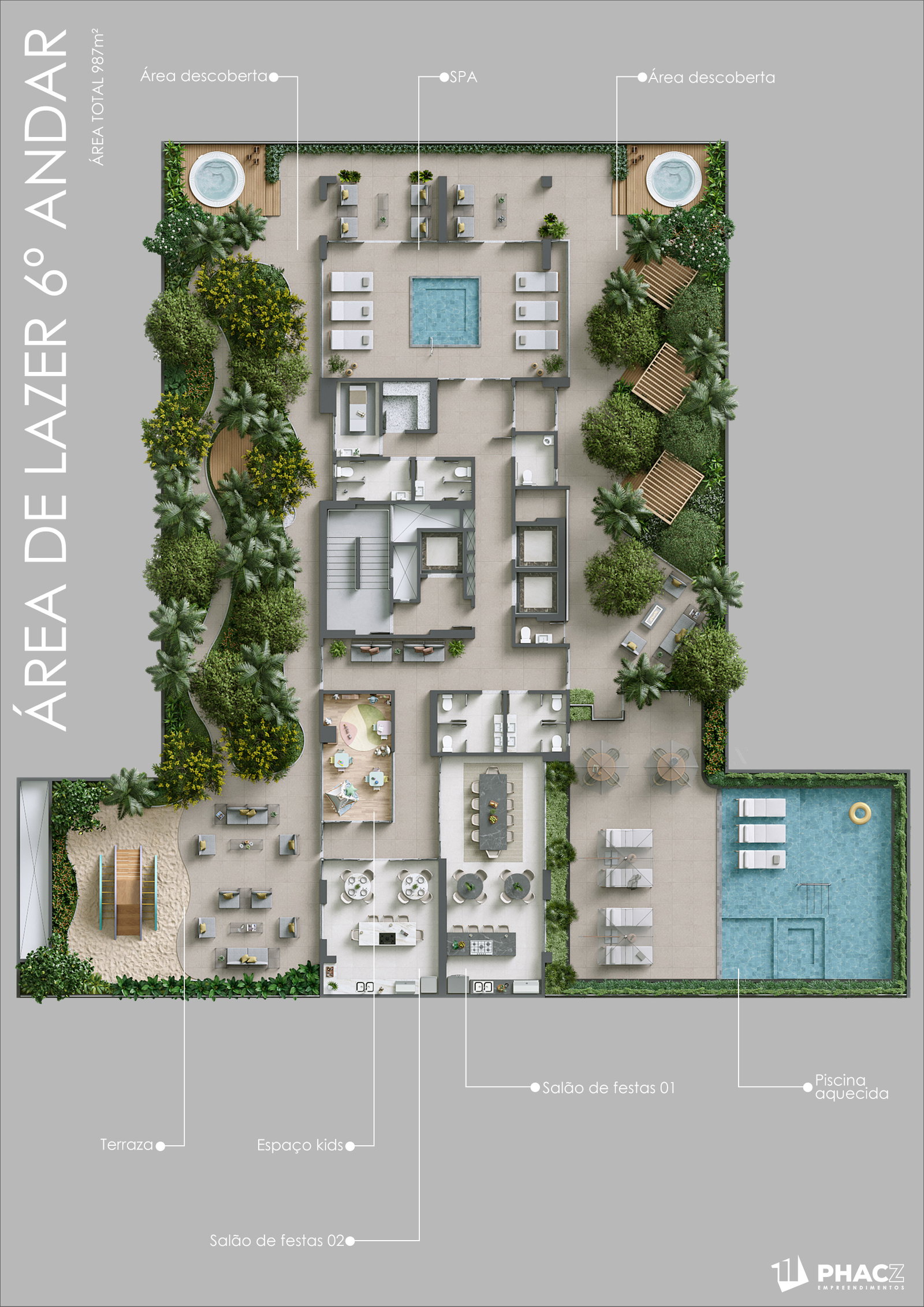 Planta Lazer · 6º Andar do Blue Forest
