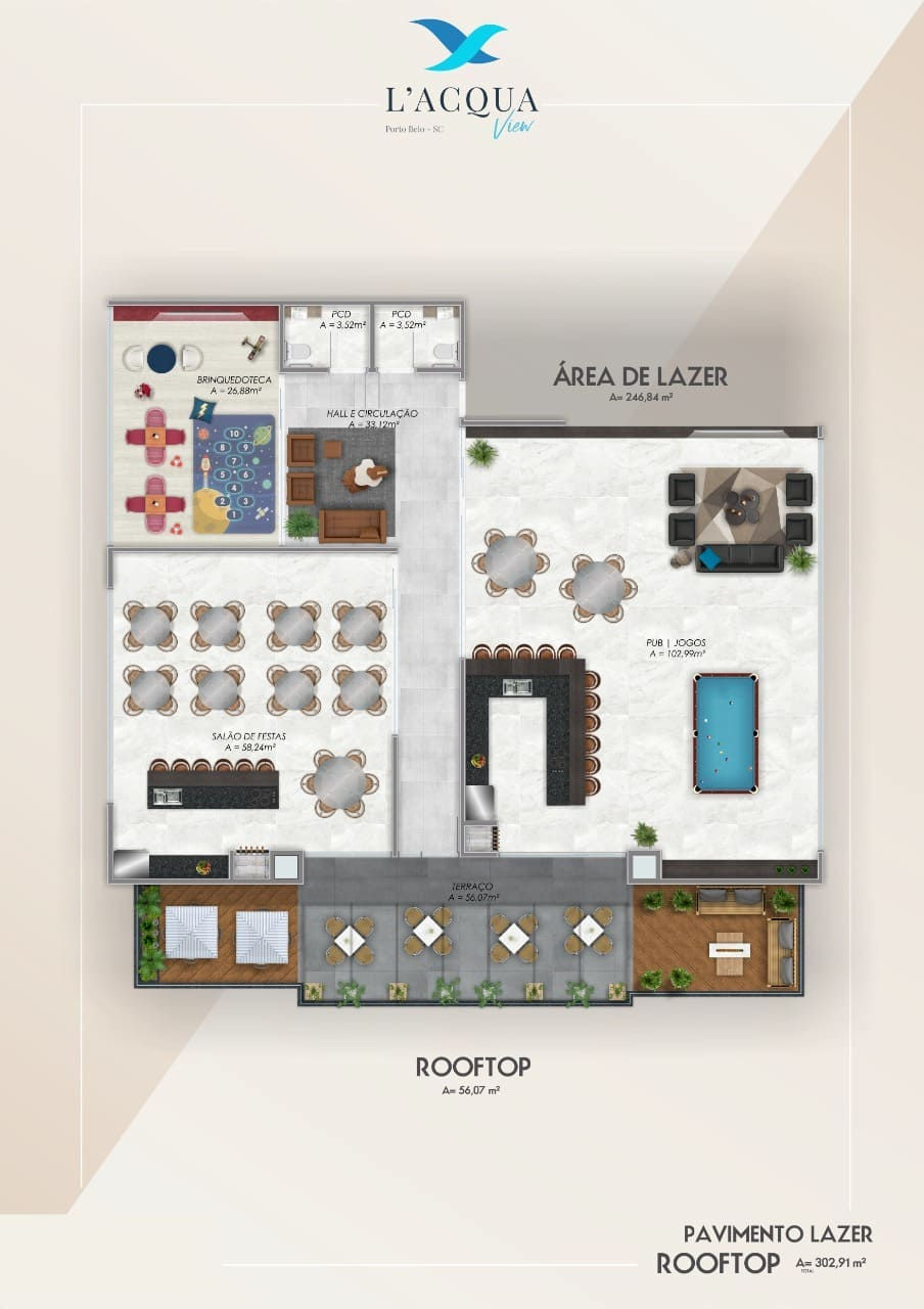 Planta Lazer · Rooftop do L'Acqua View