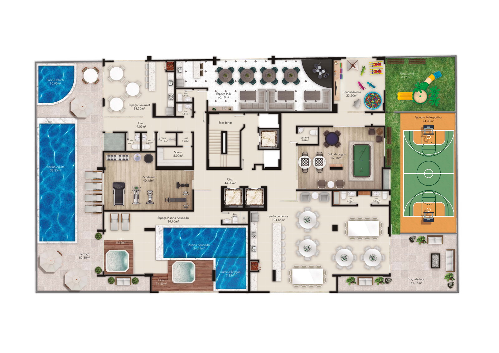 Planta Lazer do Horizon Palace