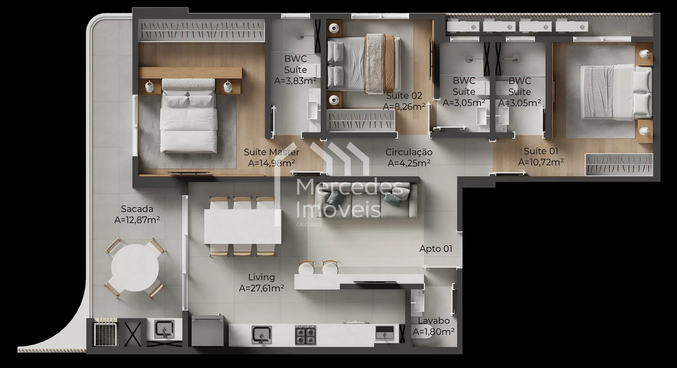 Foto 17 de Apartamento 1 suíte + 2 dormitórios à venda, Centro, Itajaí, SC