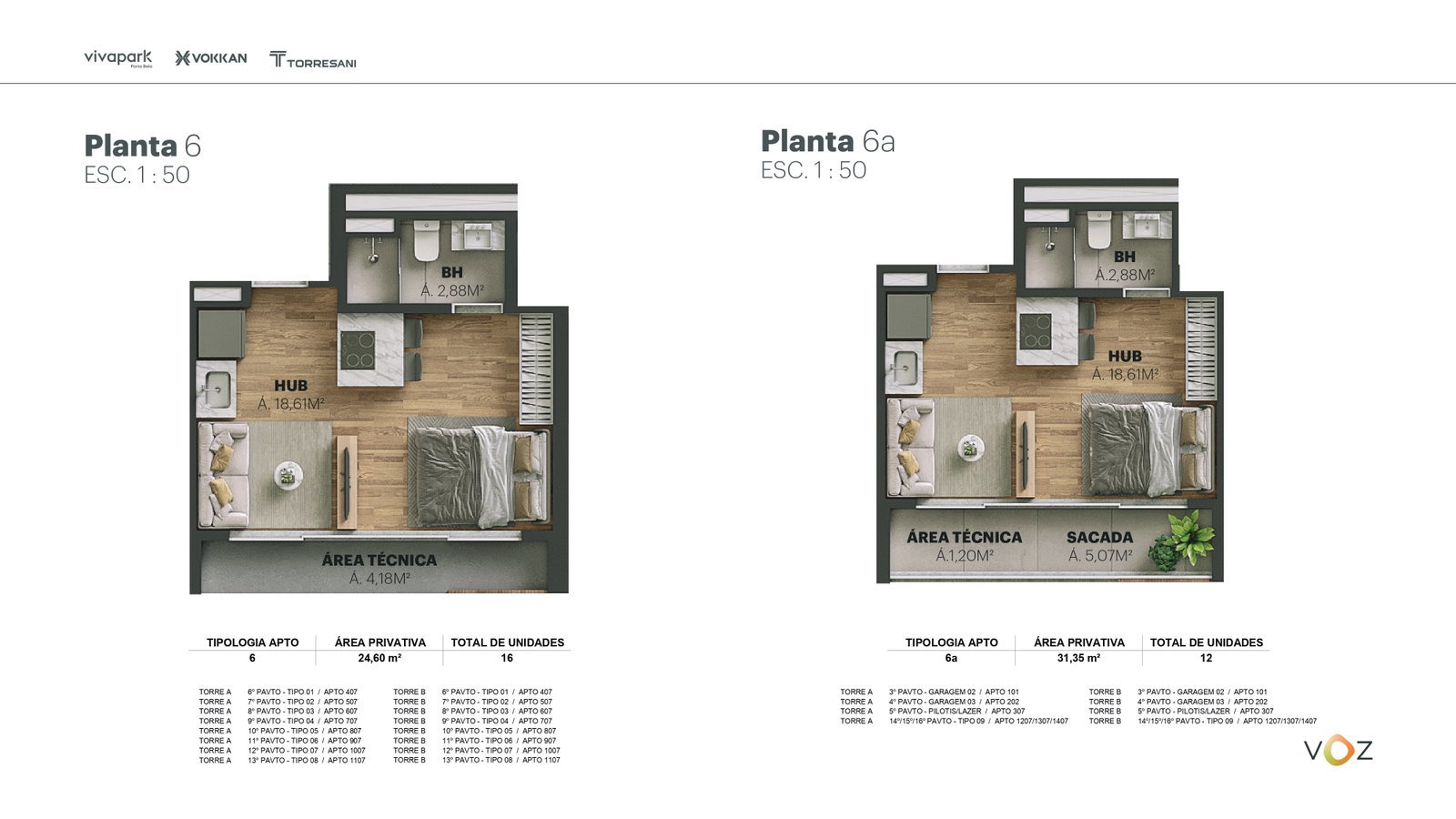 Planta 6 e 6a do Edifício Voz