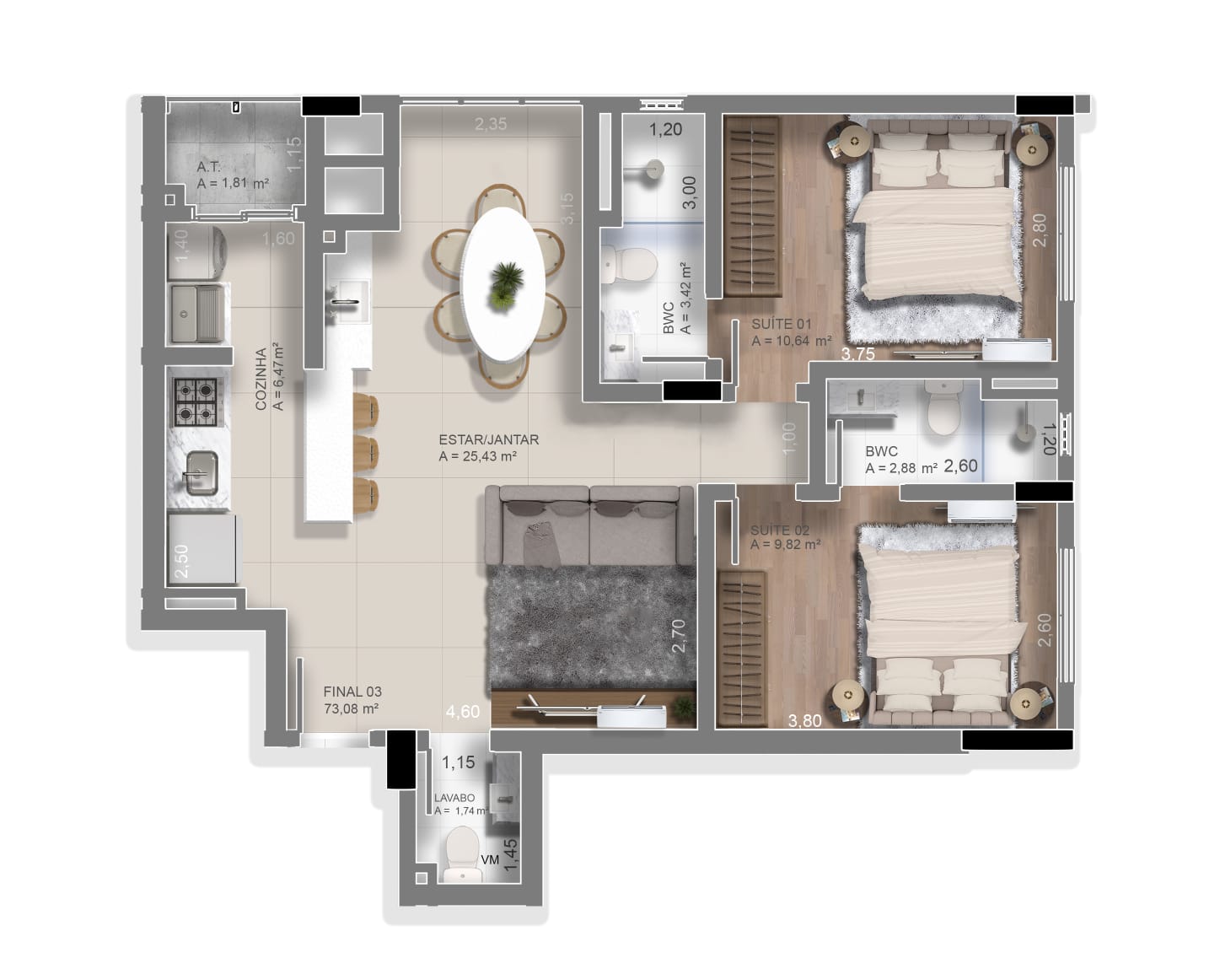 Planta 3 de Delos Residence