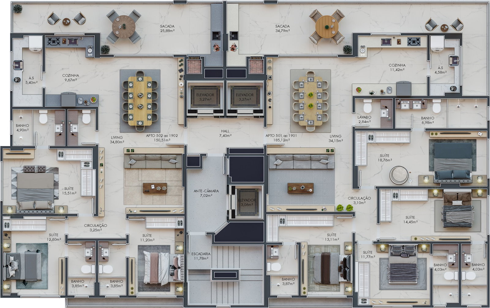 Planta 1 de Summit Tower Residence