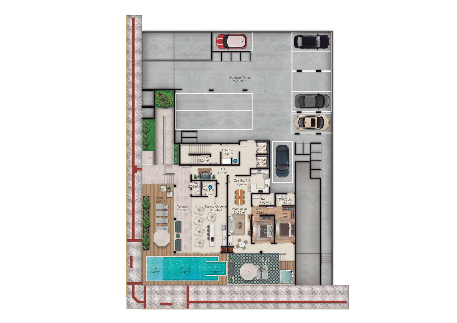 Planta Garagem-Térreo do Imperium Residence