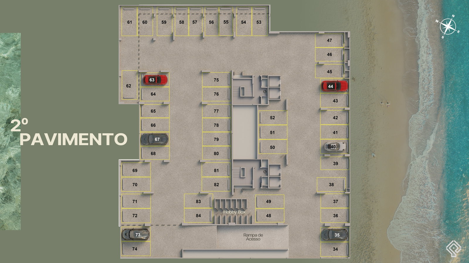 Planta Garagem · 2º Pavimento do Marine Itajuba
