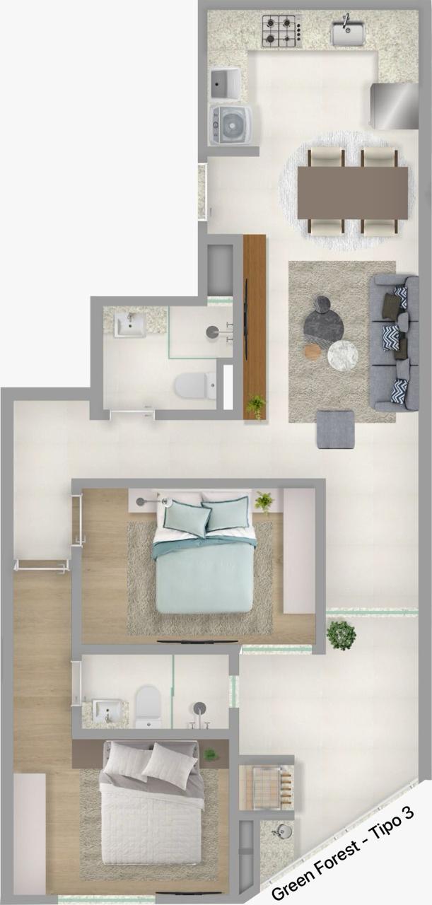 Planta 3 de Green Forest Residence