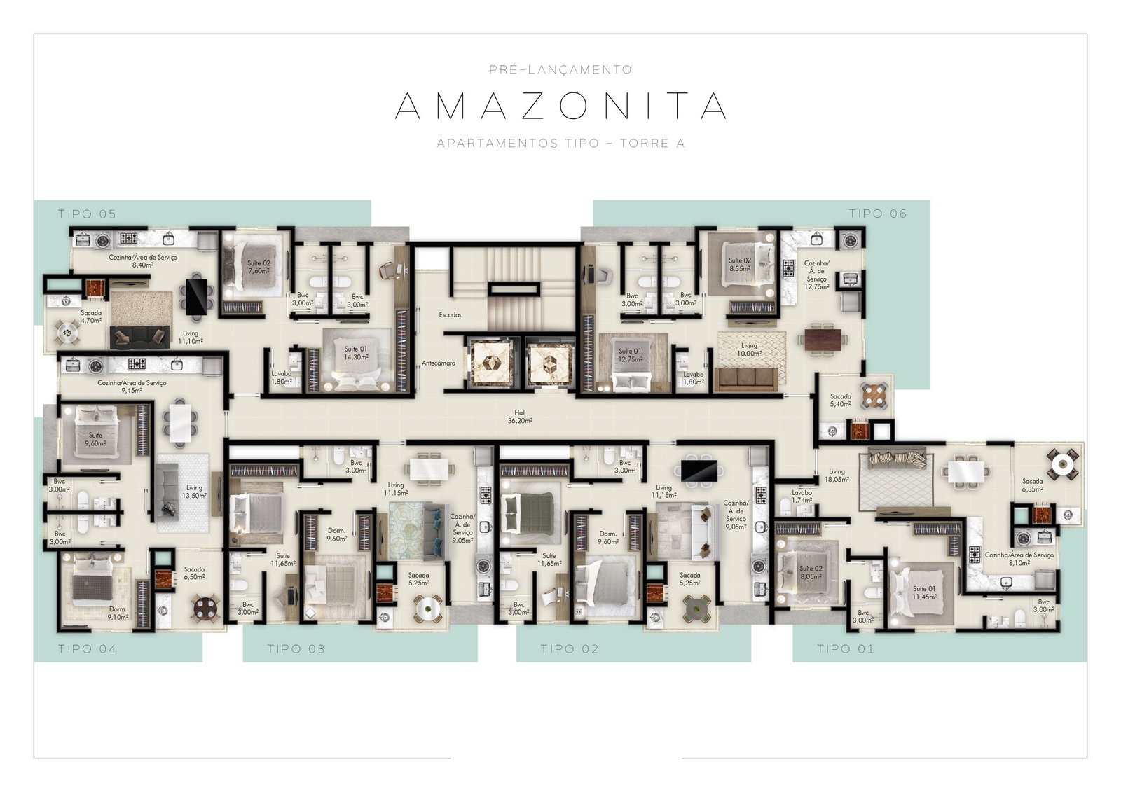 Planta 1 de Amazonita Towers