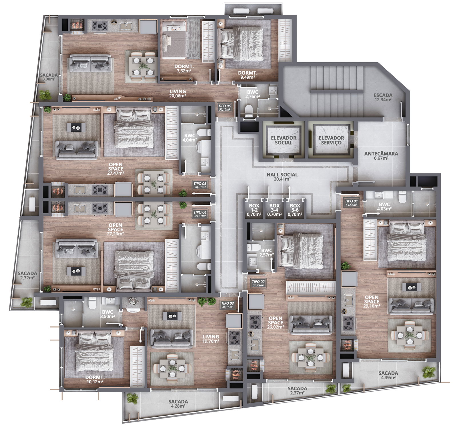 Planta 4 de Residencial Rock Studios