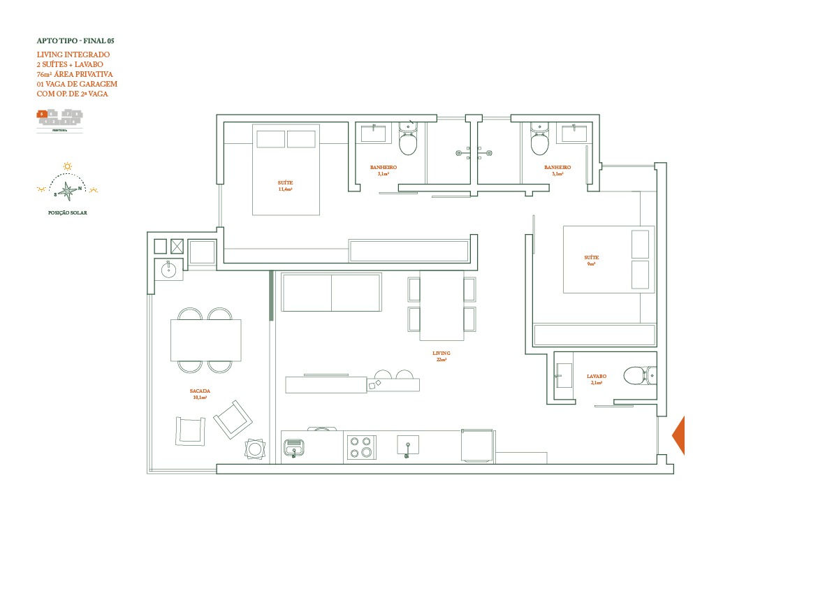 Planta 5 de Coral Way Residence