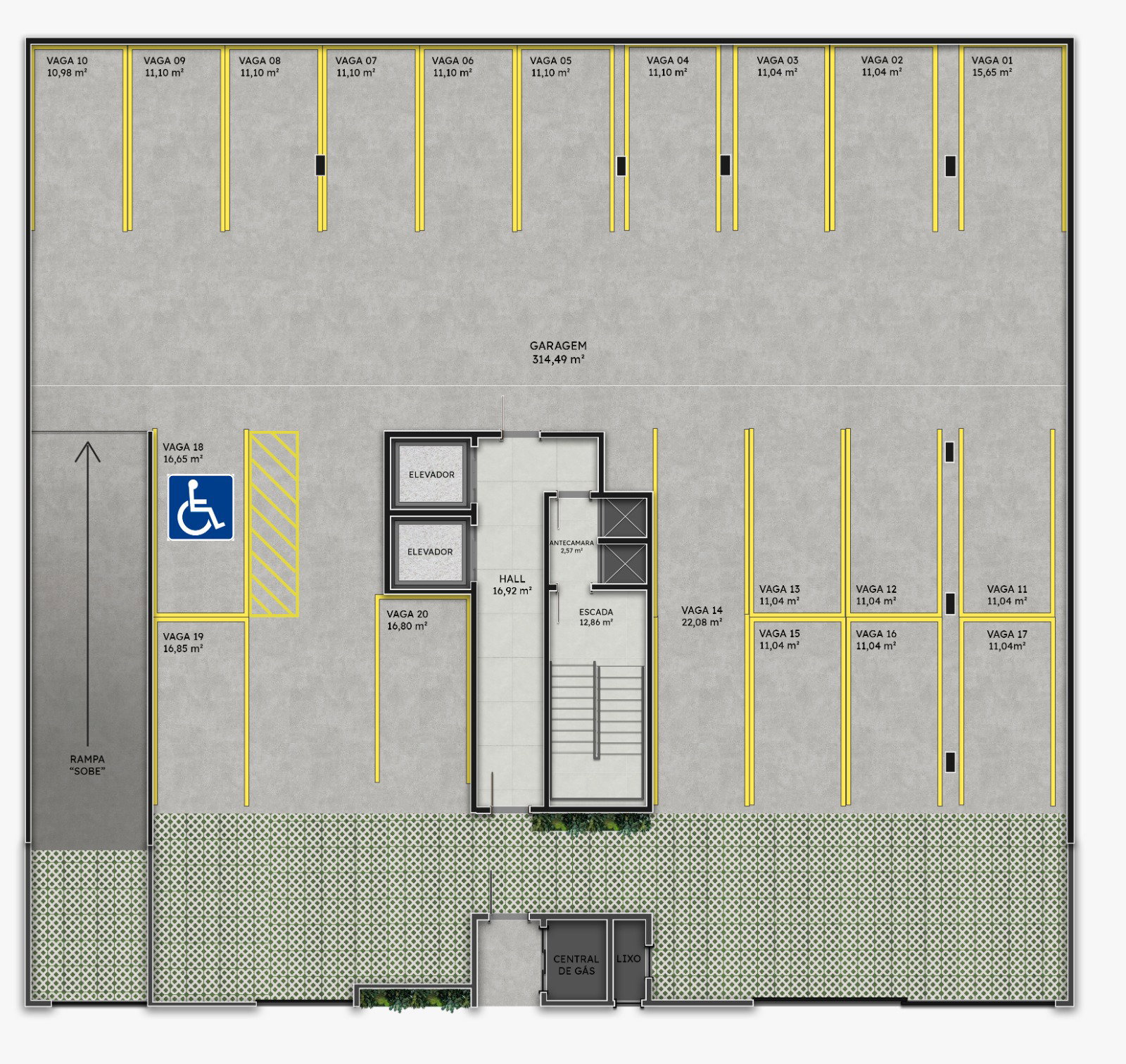 Planta Garagem (2 de 2) do Dallas Residence