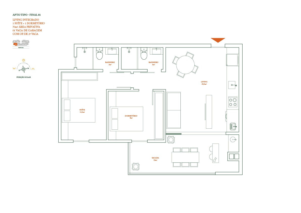 Planta 1 de Coral Way Residence
