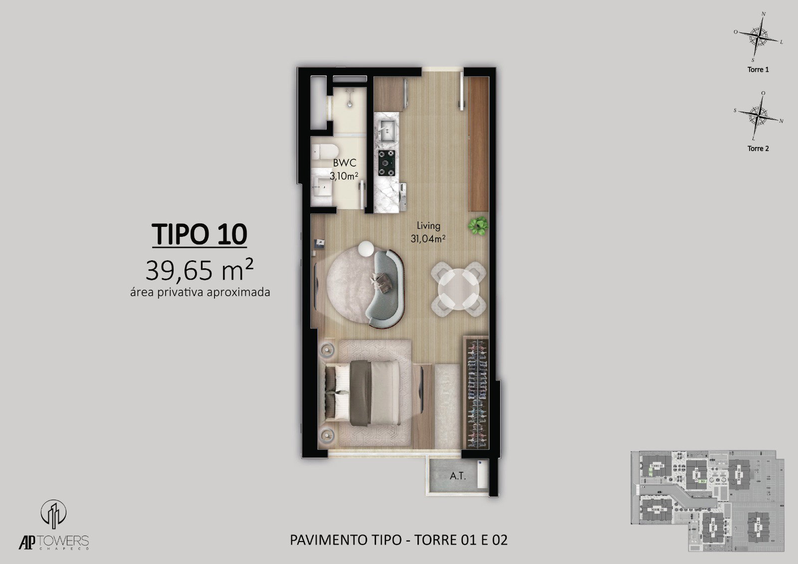 Planta 14 de AP Towers Chapecó