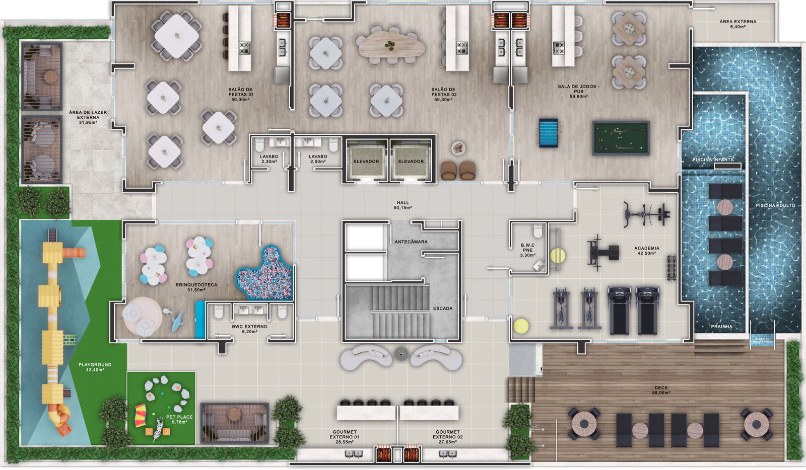 Planta Lazer · Rooftop do Hyde Park