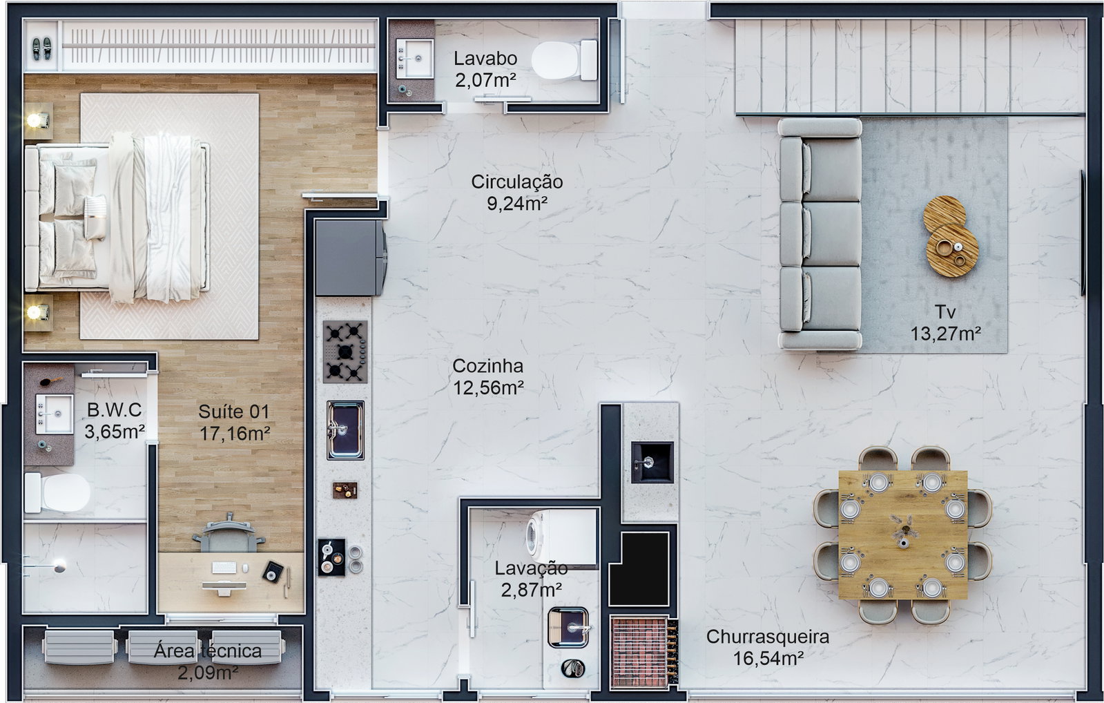 Planta 1 de Esplêndido Residence