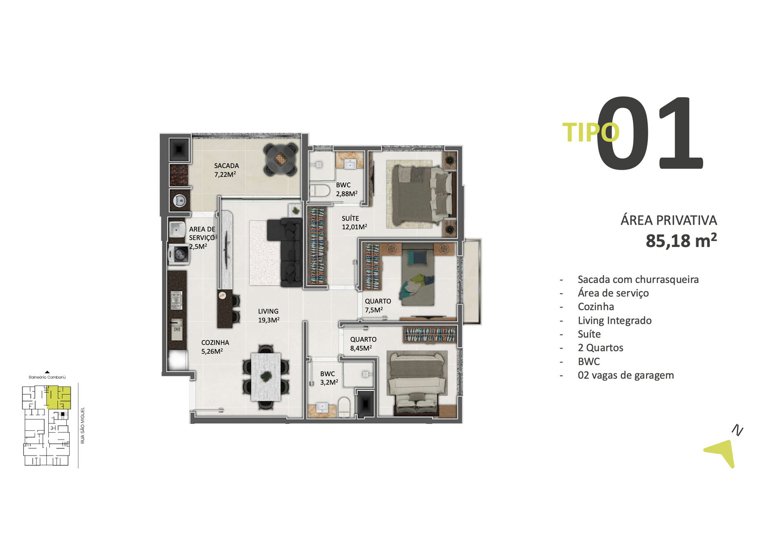 Planta 1 de Residencial Green Tower