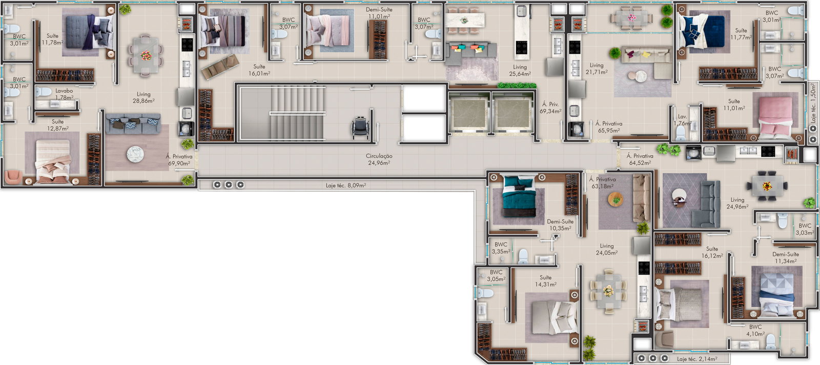 Planta 3 de Charming Residence