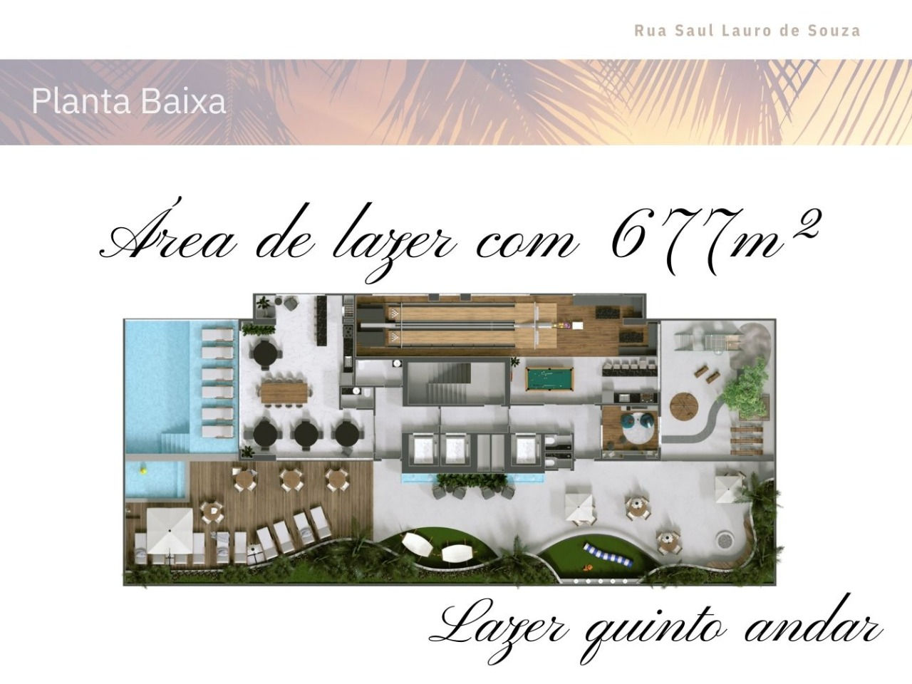 Planta Lazer · quinto andar do Atlantis Tower