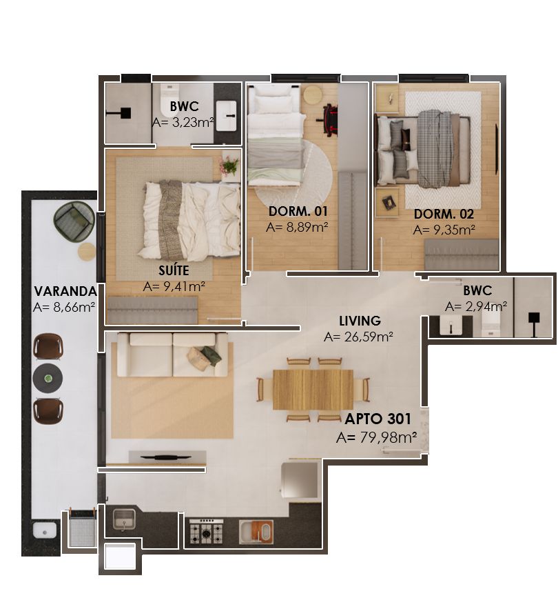 Planta 3 de Residencial Solares