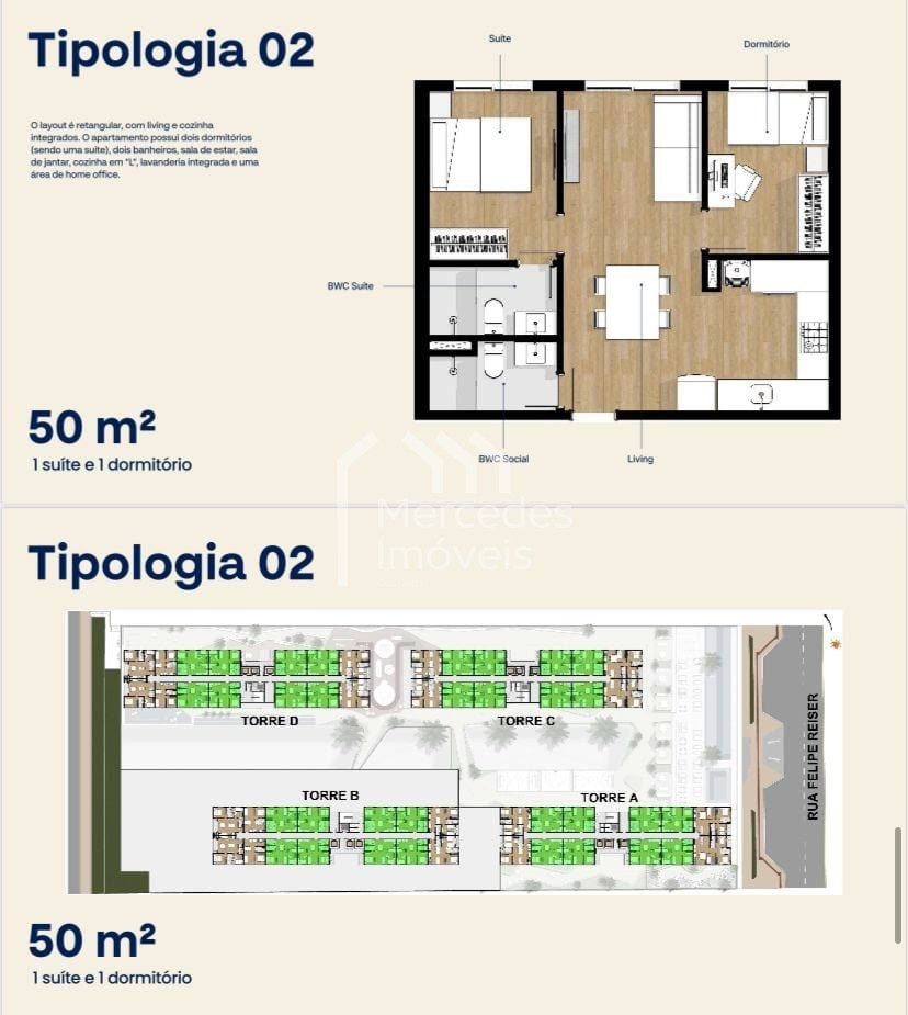 Foto 1 de Apartamento 1 suíte + 1 dorm à venda · São João, Itajaí · Portovelas por Lotisa