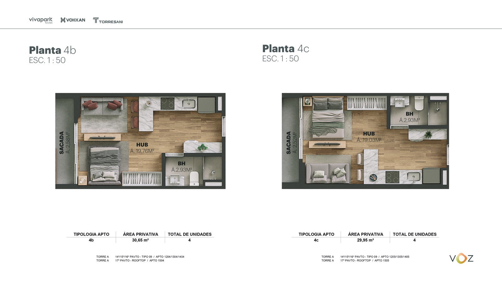 Planta 4b e 4c do Edifício Voz
