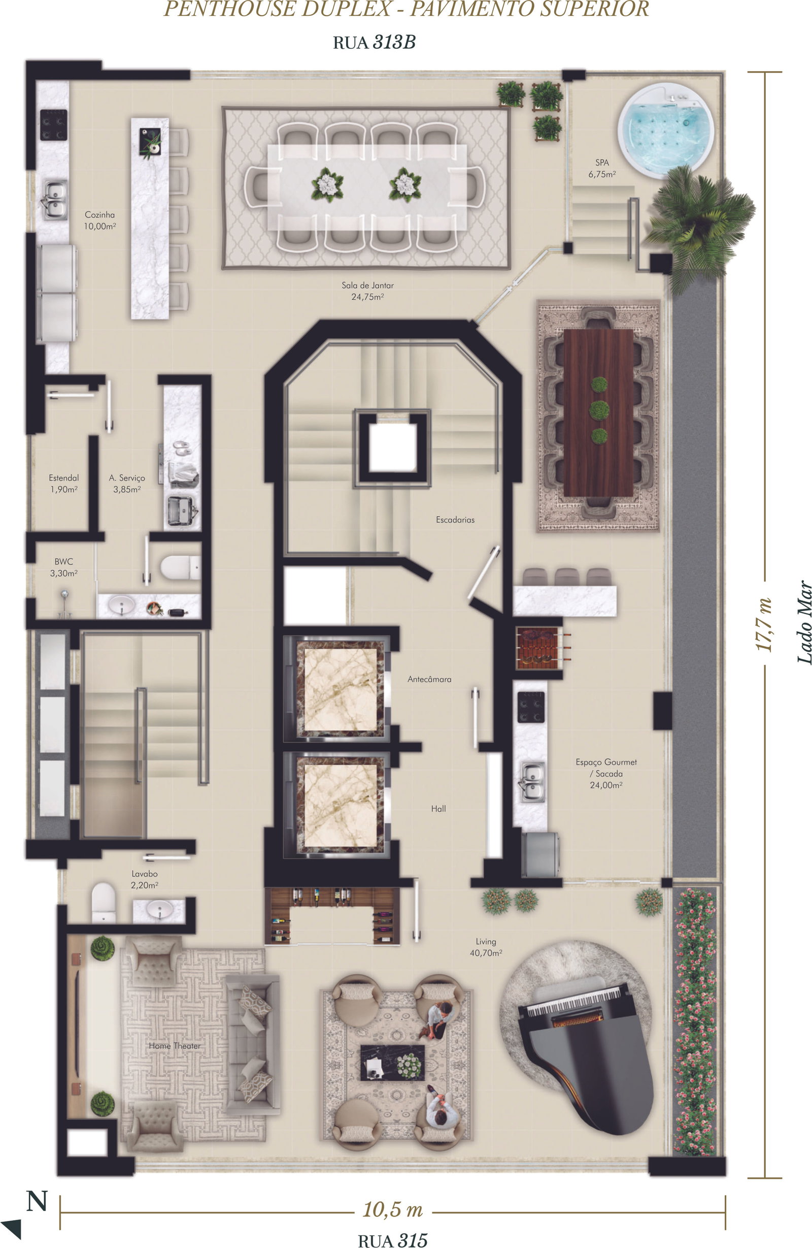 Planta Penthouse Duplex (2 de 2) do Francisco I