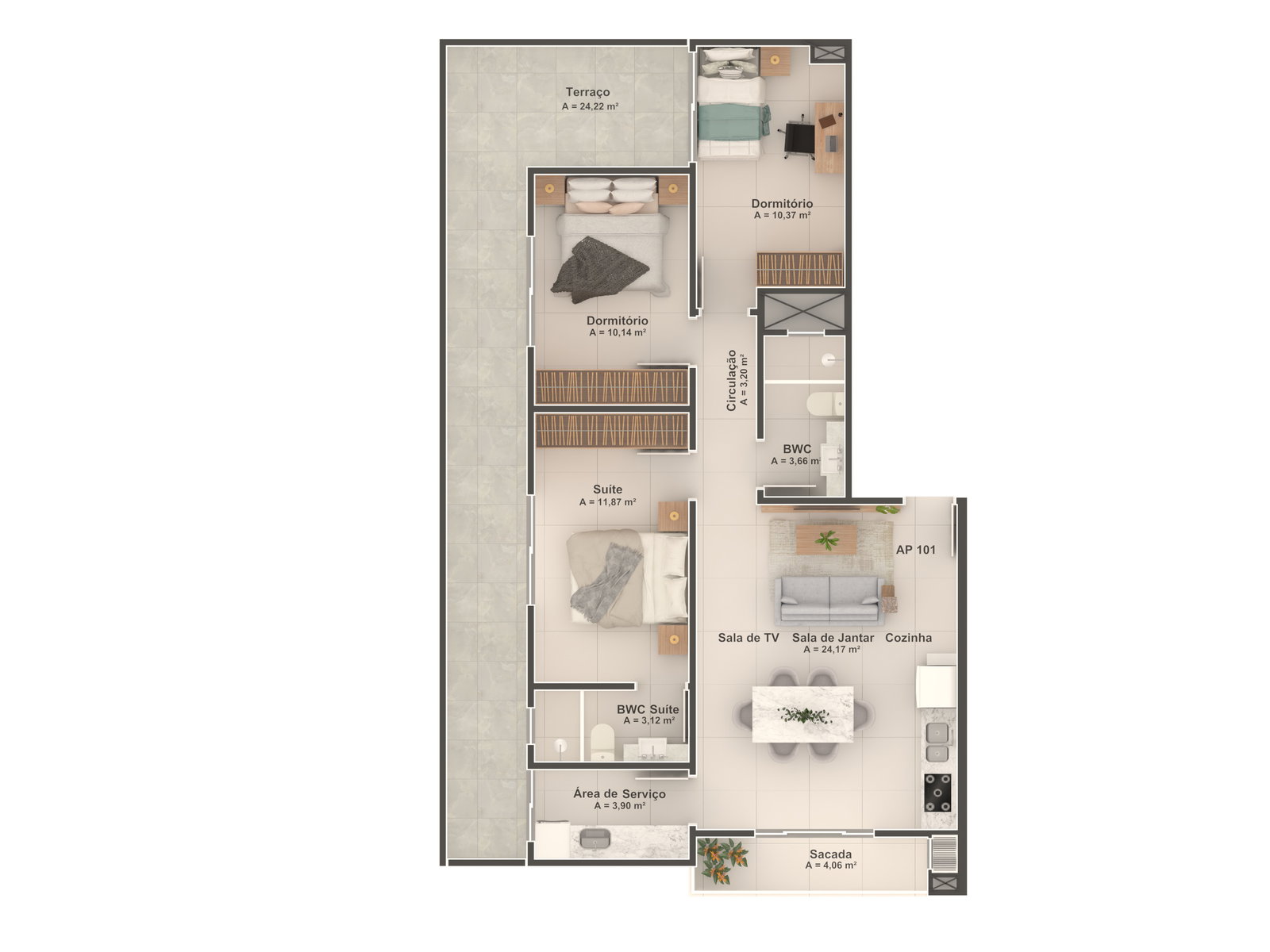 Planta 3 de Residencial Bartolomeu