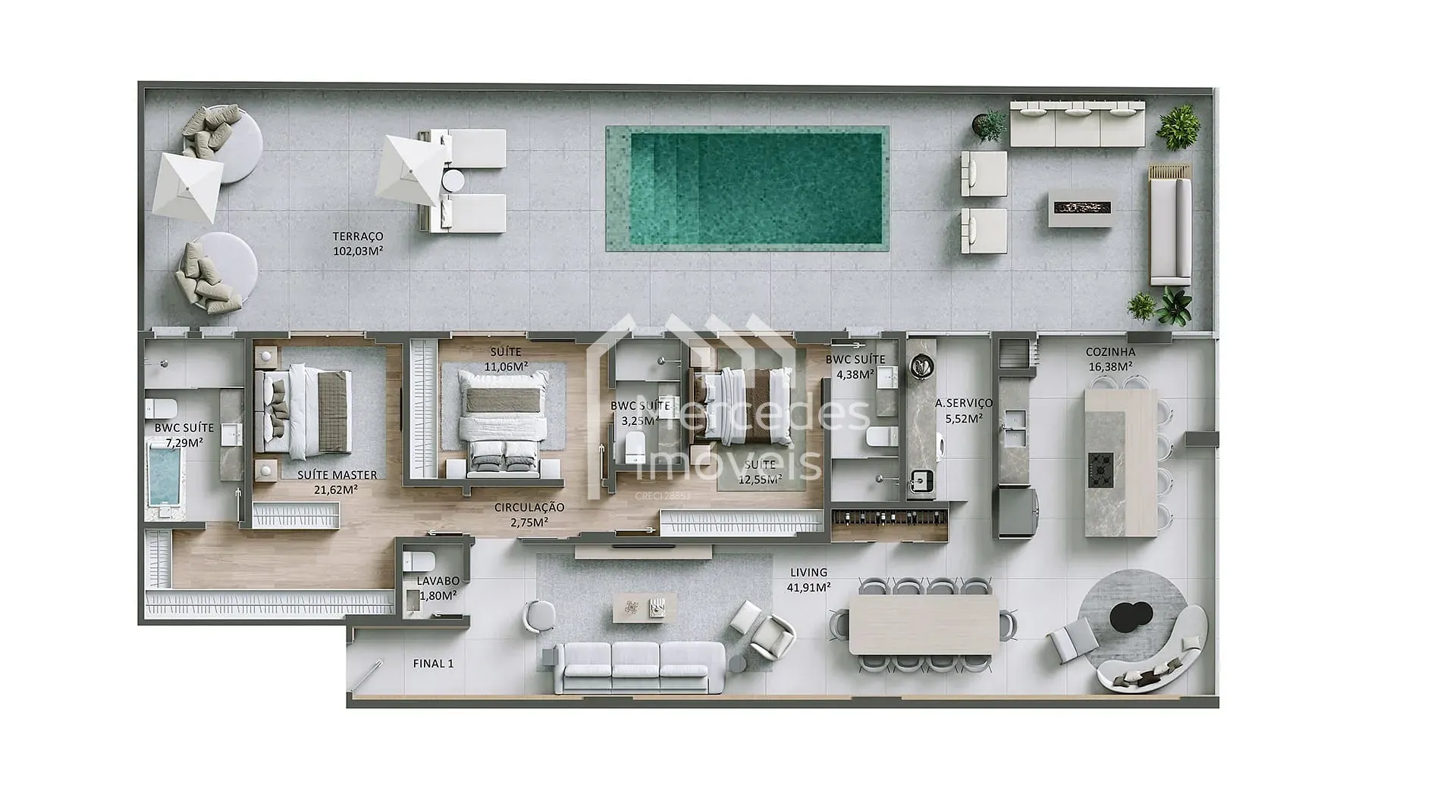 Foto 36 de Apartamento com terraço, 3 suítes à venda, 340,68m² - Praia Brava de Itajaí, Itajaí, SC