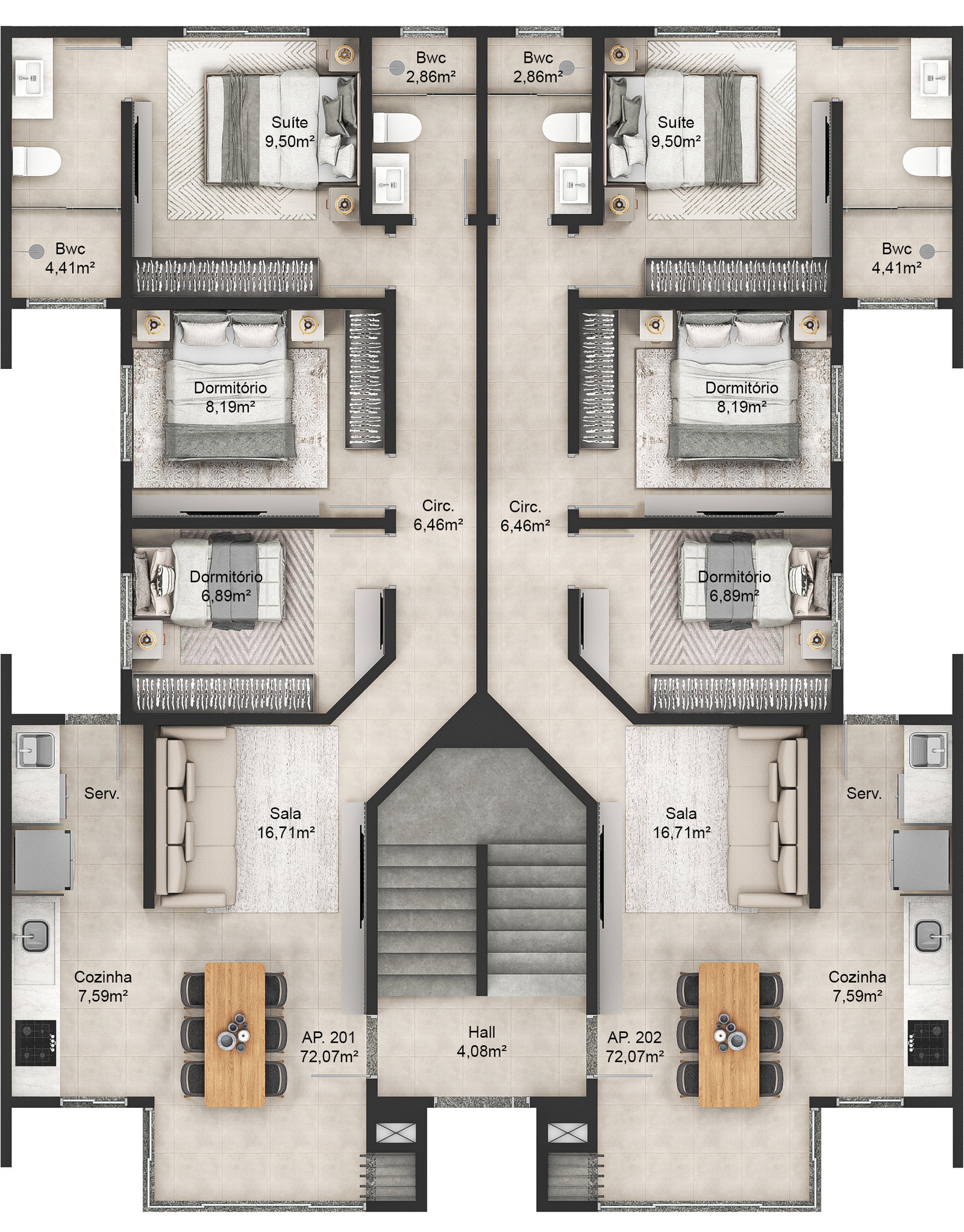 Planta 1 de Kalmar Residencial