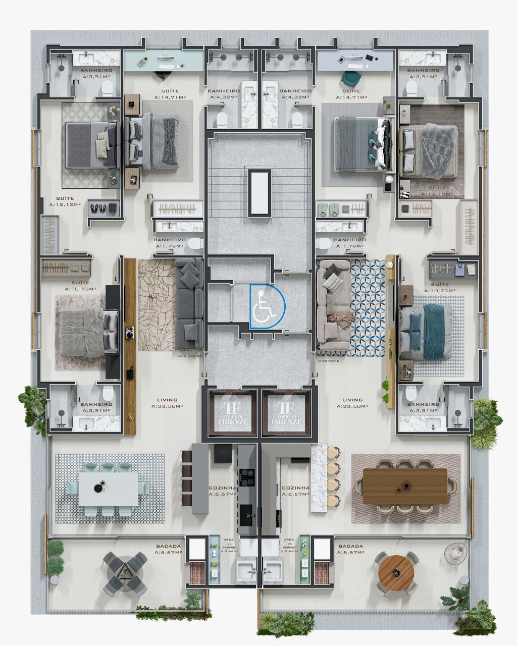 Planta 1 de Torre di Firenze Residenziale