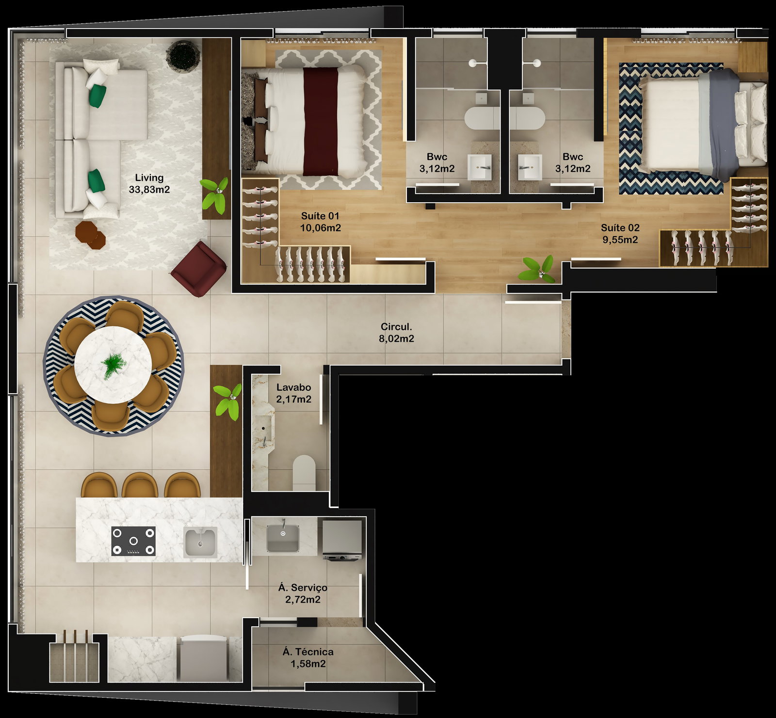 Planta 2 de Siesta Beach Residence