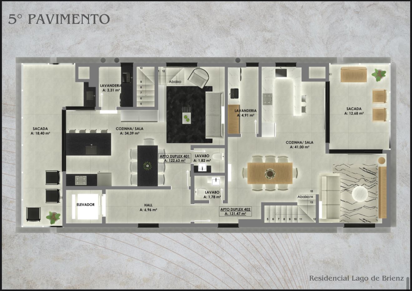 Planta 5º Pavimento do Lago de Brienz Residencial