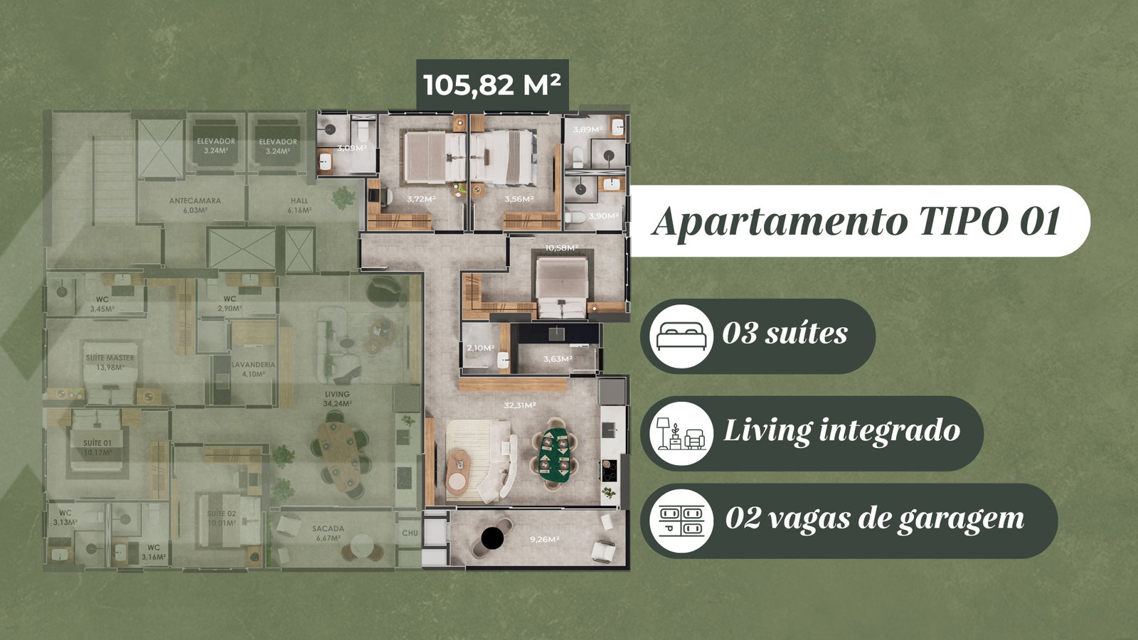 Planta 3 de Residencial Porto Veneza
