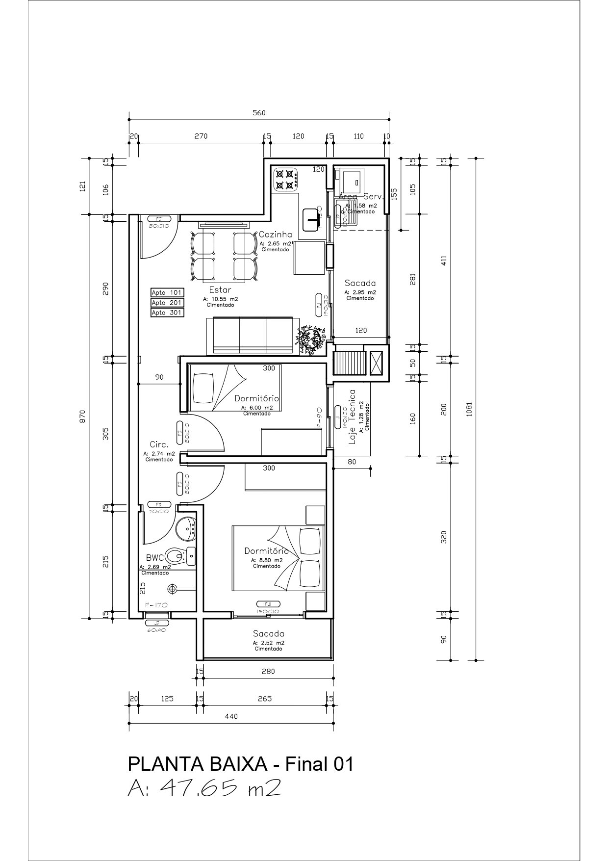Planta 1 de Residencial Teixeira XXIV