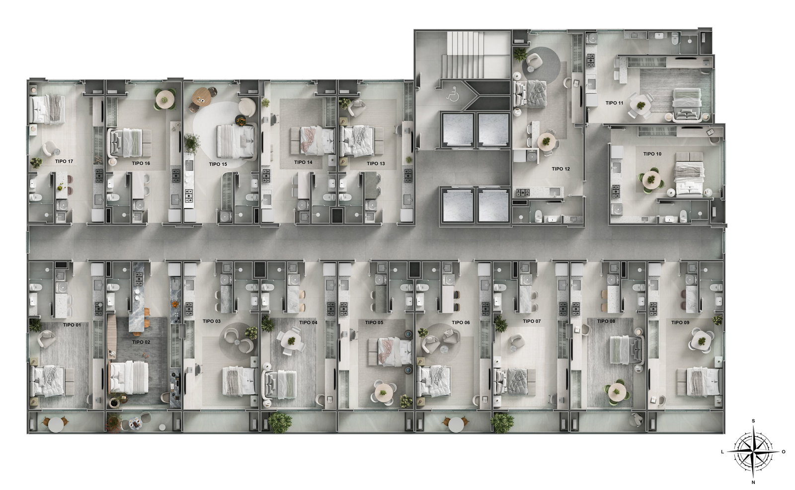 Planta Pavimento Tipo (2 de 2) do Grand Lofts