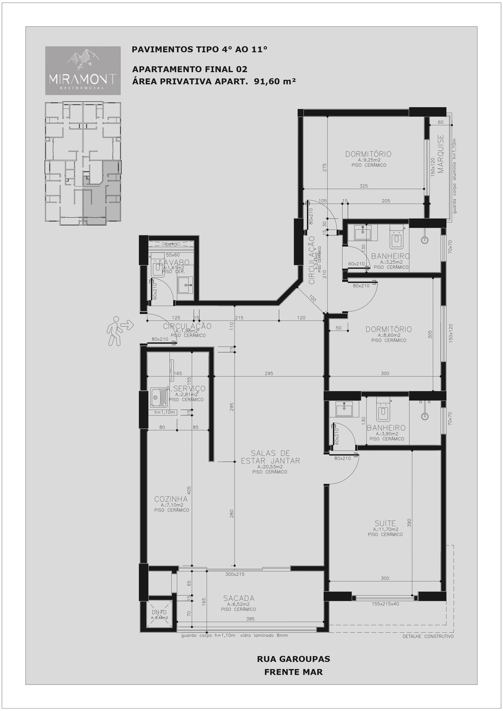Planta Final 02 (2 de 2), 92 m² do Edifício Miramont