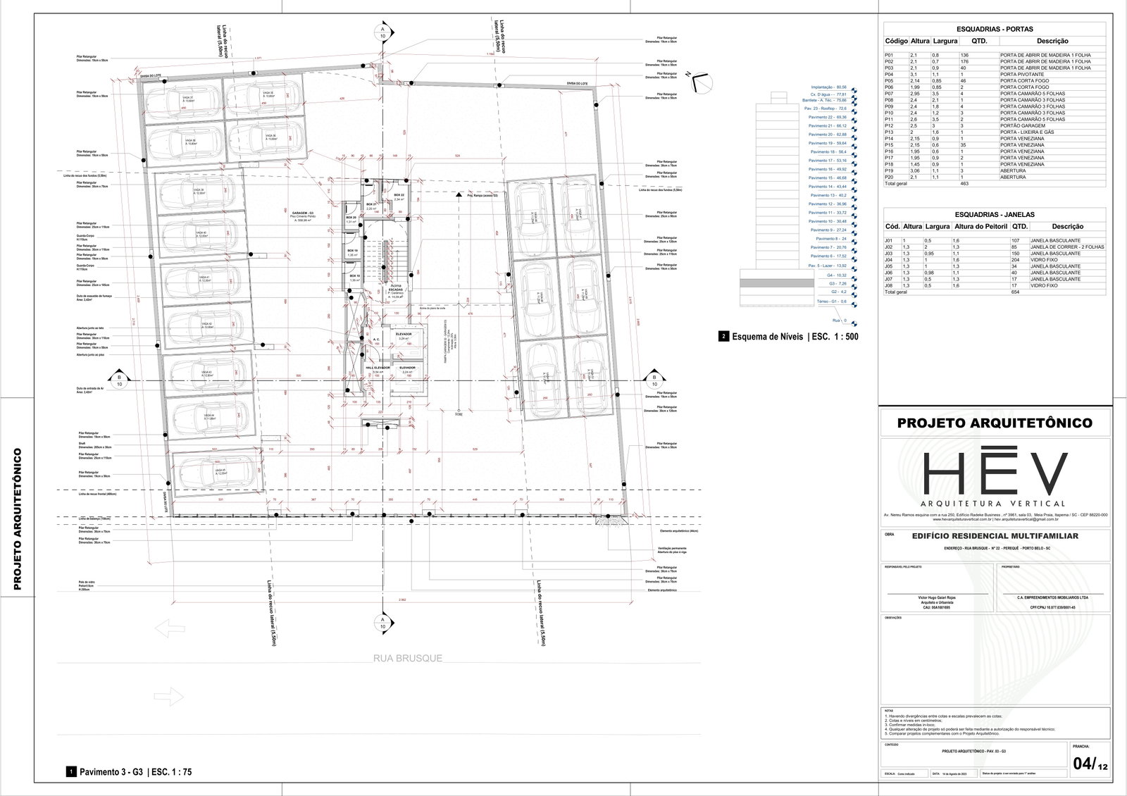 Planta Garagem · Pavimento 3 do Ilhas Maldivas
