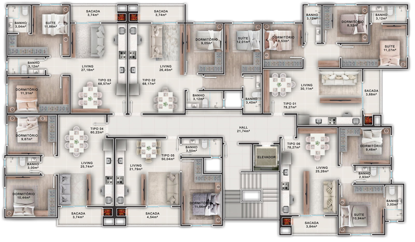 Planta 3 de Otelo Residence