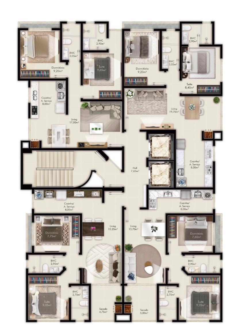 Planta 1 de Residencial Carmelo