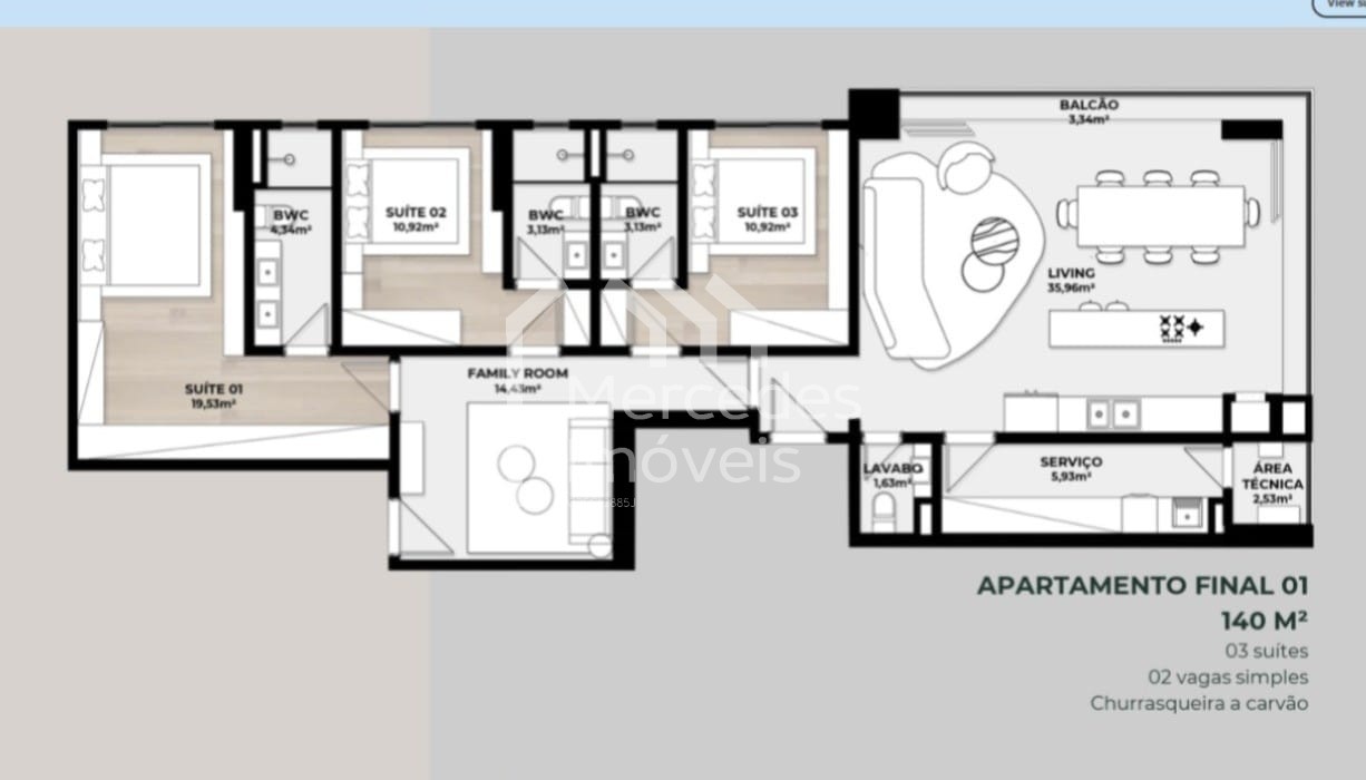 Foto 25 de Apartamento 3 suítes à venda · Fazenda, Itajaí · Veredas