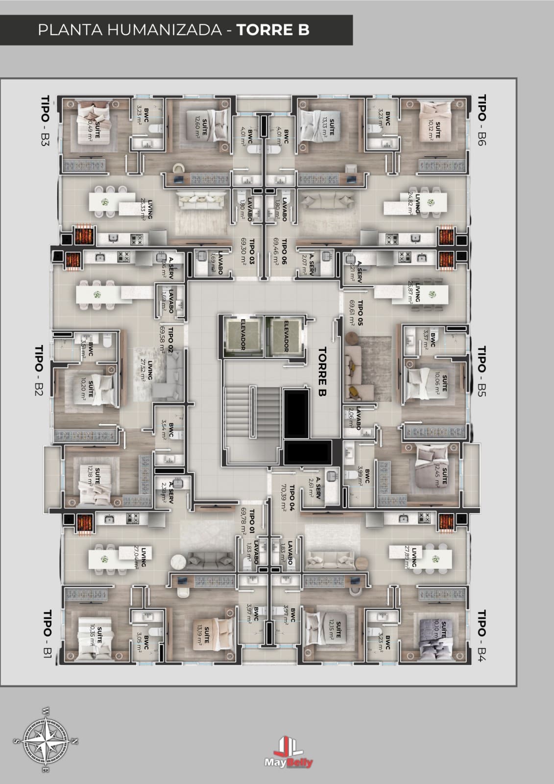 Planta 2 de Maybelly Towers