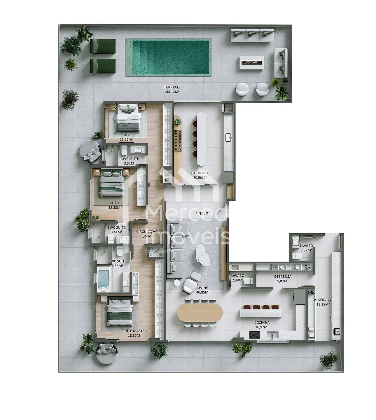Foto 38 de Apartamento com terraço, 3 suítes à venda, 340,68m² - Praia Brava de Itajaí, Itajaí, SC