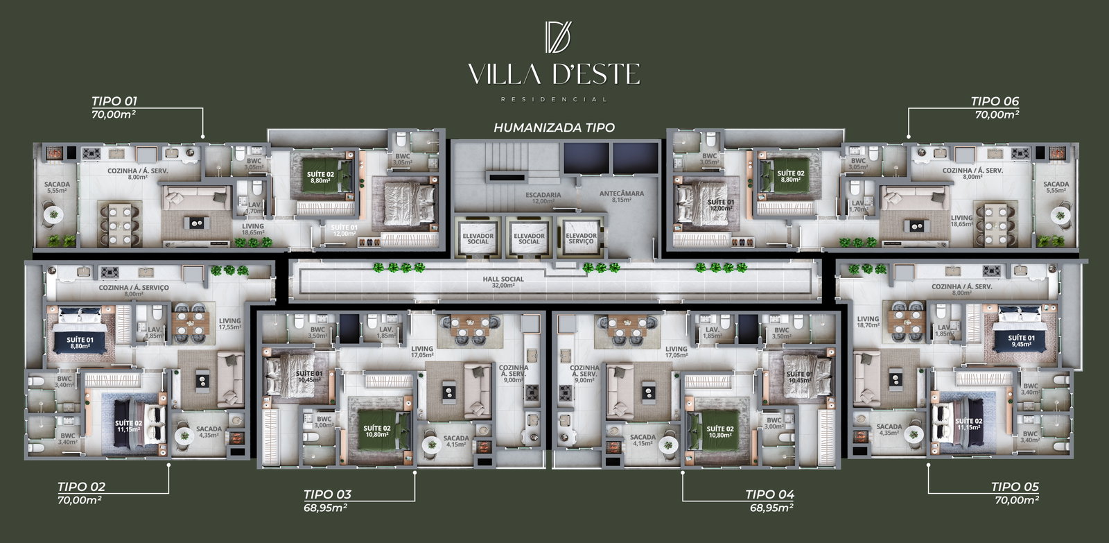 Planta 1 de Residencial Villa D'Este