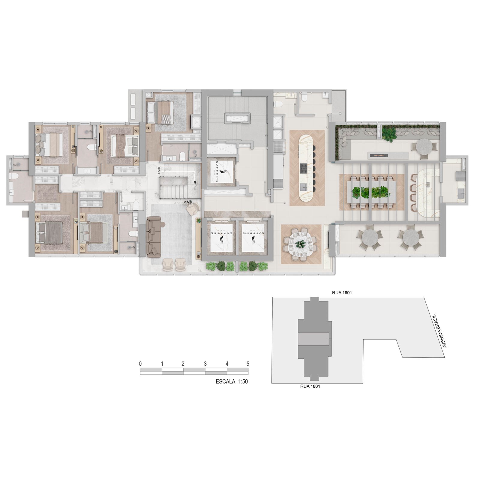Planta 6 de Sapphire Tower