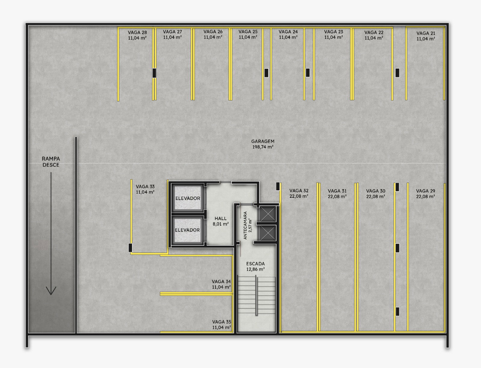 Planta Garagem (1 de 2) do Dallas Residence