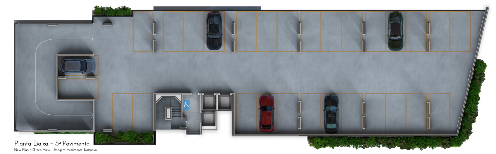 Planta Garagem · 5º Pavimento do Green View